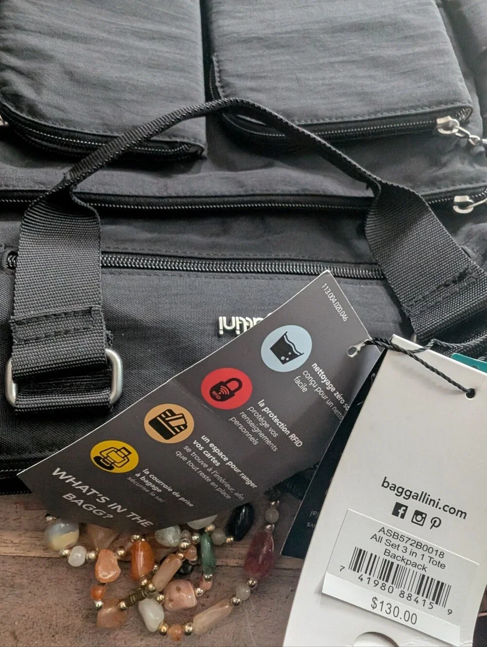 Baggallini Black Organizer Backpack